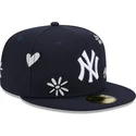 petten-plat-marineblauw-fitted-59fifty-sunlight-pop-van-new-york-yankees-mlb-van-new-era