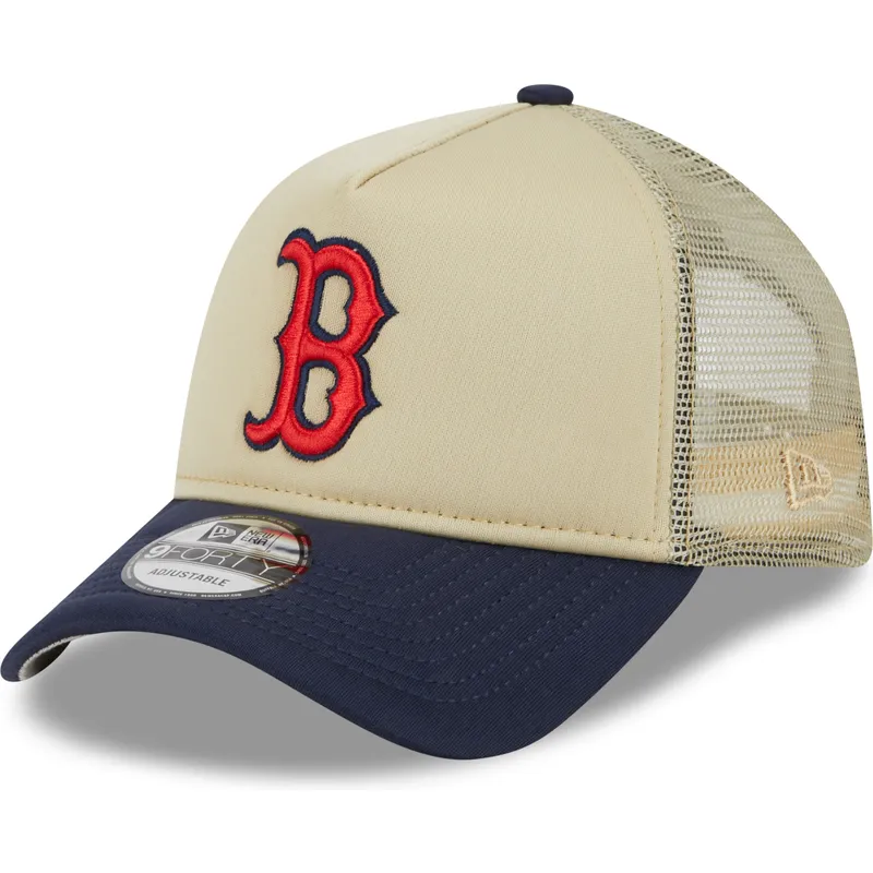 petten-gebogen-beige-snapback-9forty-a-frame-all-day-van-boston-red-sox-mlb-van-new-era
