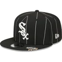 petten-plat-zwart-snapback-9fifty-pinstripe-visor-clip-van-chicago-white-sox-mlb-van-new-era