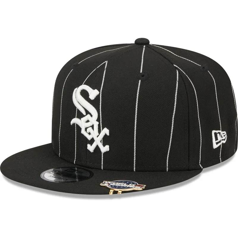petten-plat-zwart-snapback-9fifty-pinstripe-visor-clip-van-chicago-white-sox-mlb-van-new-era petten-plat-zwart-snapback-9fifty-pinstripe-visor-clip-van-chicago-white-sox-mlb-van-new-era
