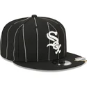 petten-plat-zwart-snapback-9fifty-pinstripe-visor-clip-van-chicago-white-sox-mlb-van-new-era