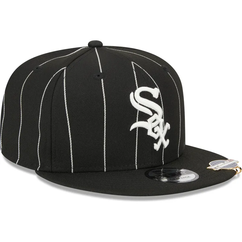 petten-plat-zwart-snapback-9fifty-pinstripe-visor-clip-van-chicago-white-sox-mlb-van-new-era petten-plat-zwart-snapback-9fifty-pinstripe-visor-clip-van-chicago-white-sox-mlb-van-new-era