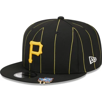 Petten plat zwart snapback 9FIFTY Pinstripe Visor Clip van Pittsburgh Pirates MLB van New Era