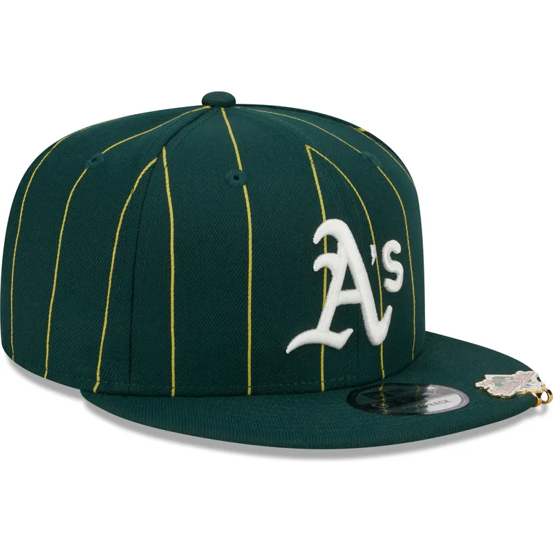 petten-plat-groen-snapback-9fifty-pinstripe-visor-clip-van-oakland-athletics-mlb-van-new-era petten-plat-groen-snapback-9fifty-pinstripe-visor-clip-van-oakland-athletics-mlb-van-new-era