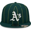 petten-plat-groen-snapback-9fifty-pinstripe-visor-clip-van-oakland-athletics-mlb-van-new-era