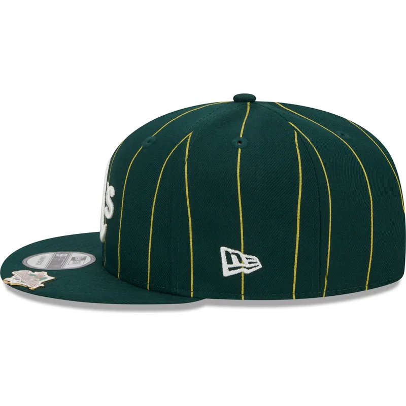 petten-plat-groen-snapback-9fifty-pinstripe-visor-clip-van-oakland-athletics-mlb-van-new-era petten-plat-groen-snapback-9fifty-pinstripe-visor-clip-van-oakland-athletics-mlb-van-new-era