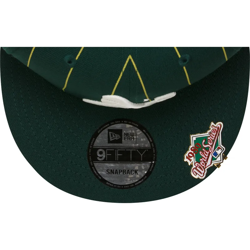 petten-plat-groen-snapback-9fifty-pinstripe-visor-clip-van-oakland-athletics-mlb-van-new-era petten-plat-groen-snapback-9fifty-pinstripe-visor-clip-van-oakland-athletics-mlb-van-new-era
