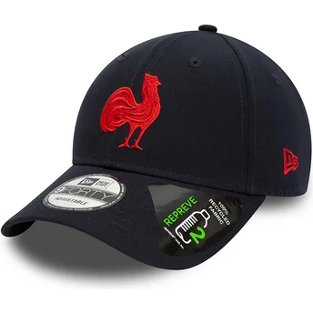 petten-gebogen-marineblauw-verstelbaar-9forty-repreve-team-colour-van-french-rugby-federation-ffr-van-new-era