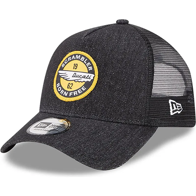 petten-gebogen-zwart-snapback-denim-a-frame-van-ducati-motor-motogp-van-new-era