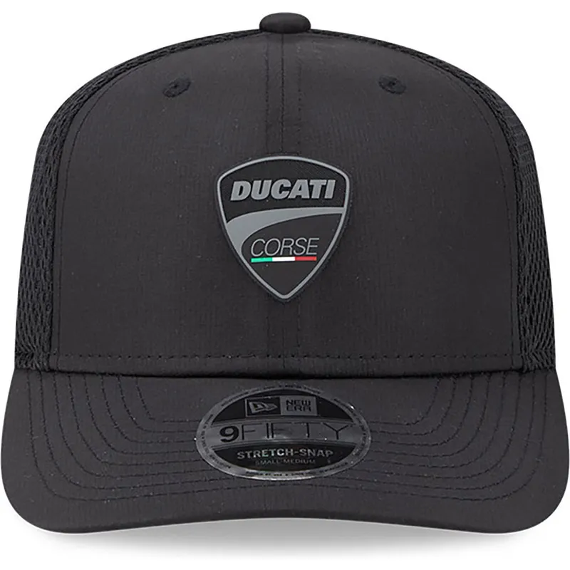 petten-gebogen-zwart-snapback-9fifty-stretch-snap-ripstop-van-ducati-motor-motogp-van-new-era