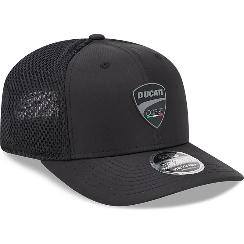 petten-gebogen-zwart-snapback-9fifty-stretch-snap-ripstop-van-ducati-motor-motogp-van-new-era