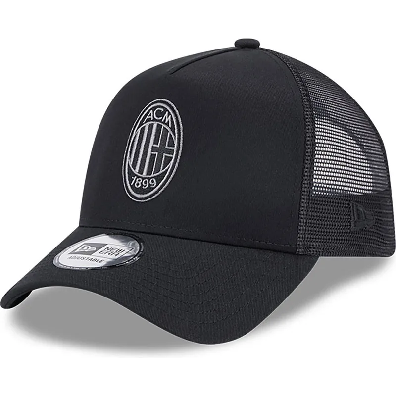 petten-gebogen-zwart-snapback-a-frame-core-van-ac-milan-serie-a-van-new-era