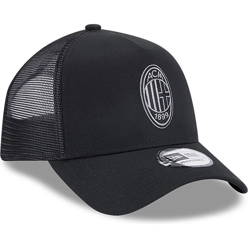 petten-gebogen-zwart-snapback-a-frame-core-van-ac-milan-serie-a-van-new-era