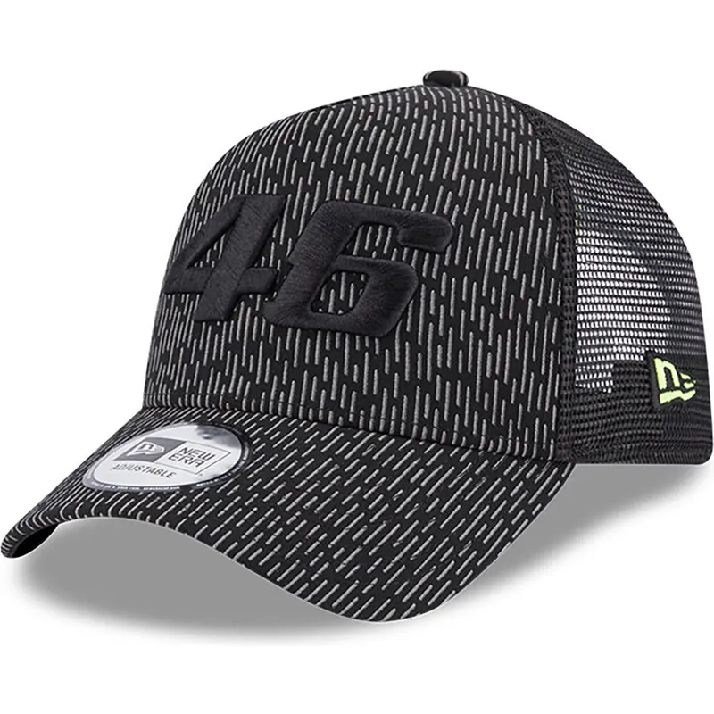 petten-gebogen-zwart-snapback-a-frame-reflective-all-over-print-van-valentino-rossi-vr46-motogp-van-new-era