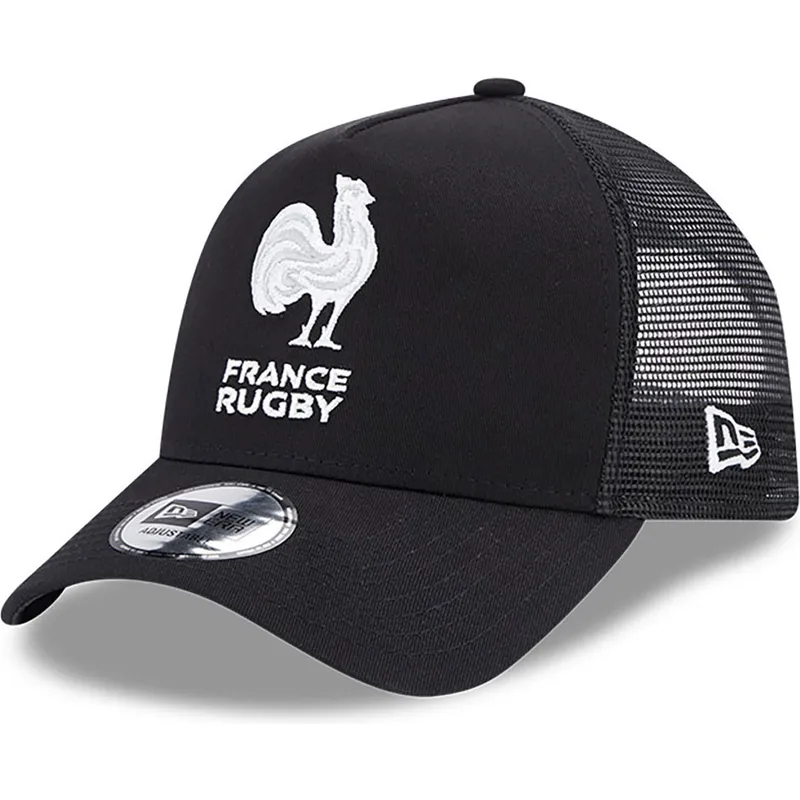 petten-gebogen-zwart-snapback-a-frame-monochrome-van-french-rugby-federation-ffr-van-new-era