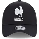 petten-gebogen-zwart-snapback-a-frame-monochrome-van-french-rugby-federation-ffr-van-new-era
