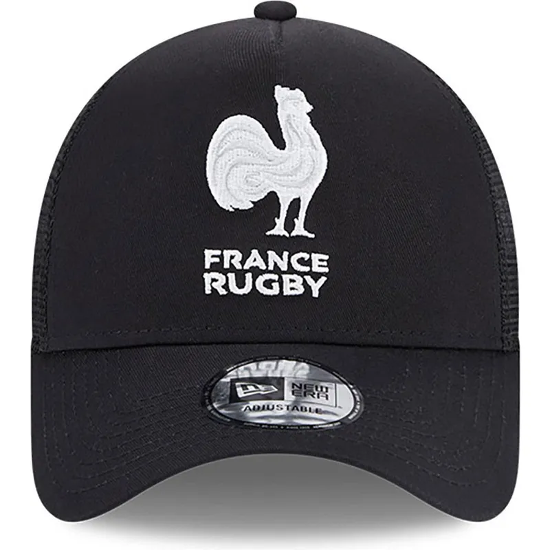 petten-gebogen-zwart-snapback-a-frame-monochrome-van-french-rugby-federation-ffr-van-new-era