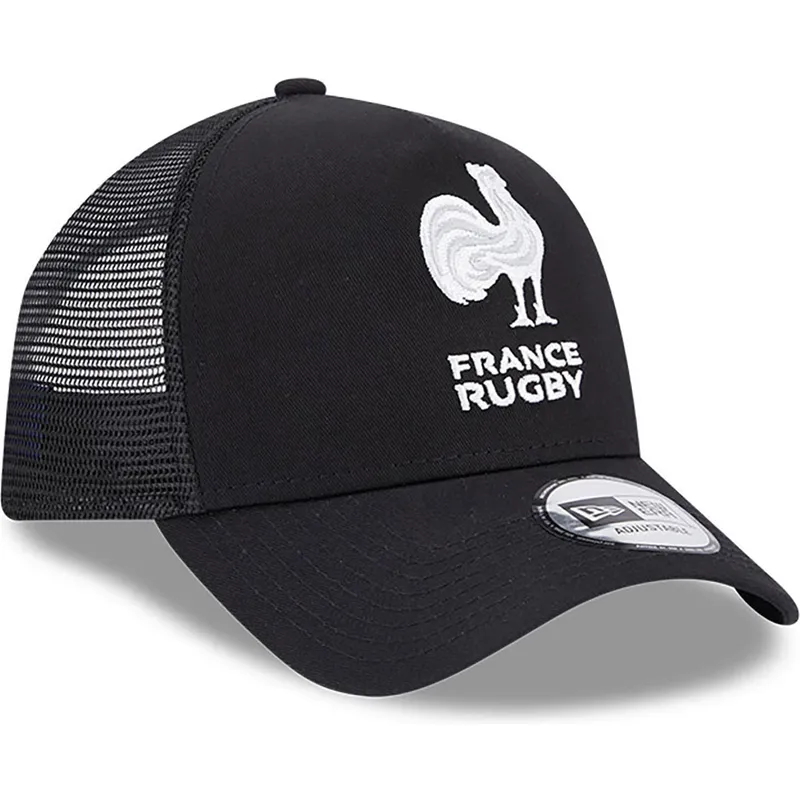 petten-gebogen-zwart-snapback-a-frame-monochrome-van-french-rugby-federation-ffr-van-new-era