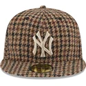 petten-plat-bruin-fitted-59fifty-harris-tweed-van-new-york-yankees-mlb-van-new-era