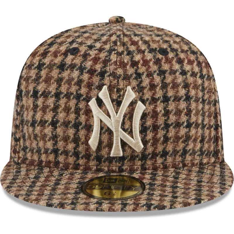 petten-plat-bruin-fitted-59fifty-harris-tweed-van-new-york-yankees-mlb-van-new-era