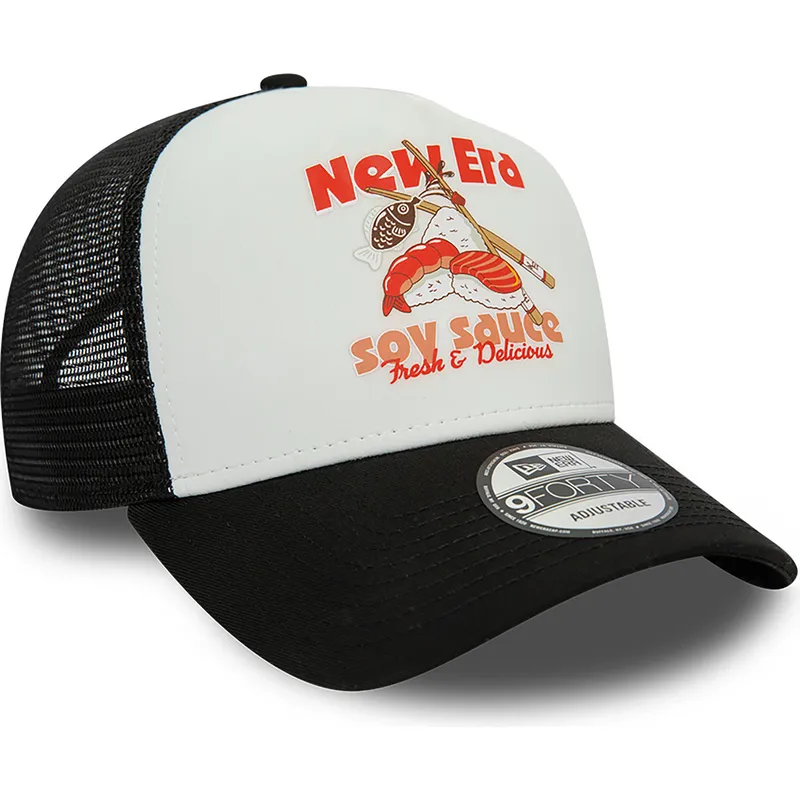 petten-gebogen-zwart-snapback-soy-sauce-a-frame-food-van-new-era