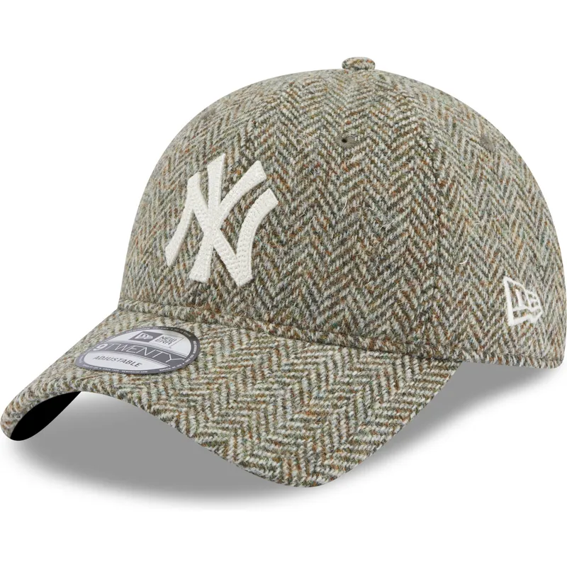 petten-gebogen-grijs-verstelbaar-9twenty-tweed-pack-van-new-york-yankees-mlb-van-new-era