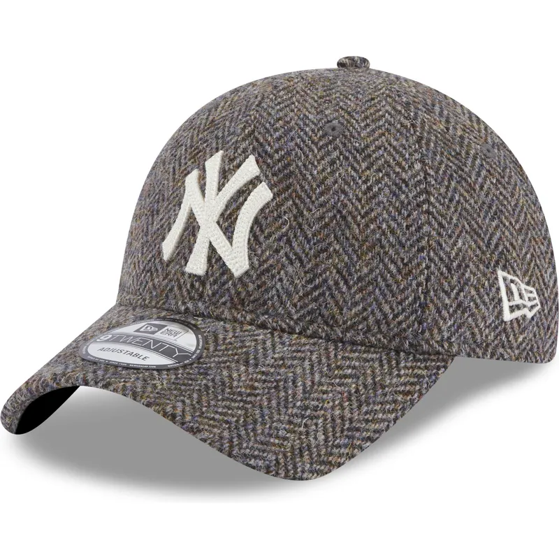 petten-gebogen-grijs-verstelbaar-9twenty-tweed-pack-van-new-york-yankees-mlb-van-new-era