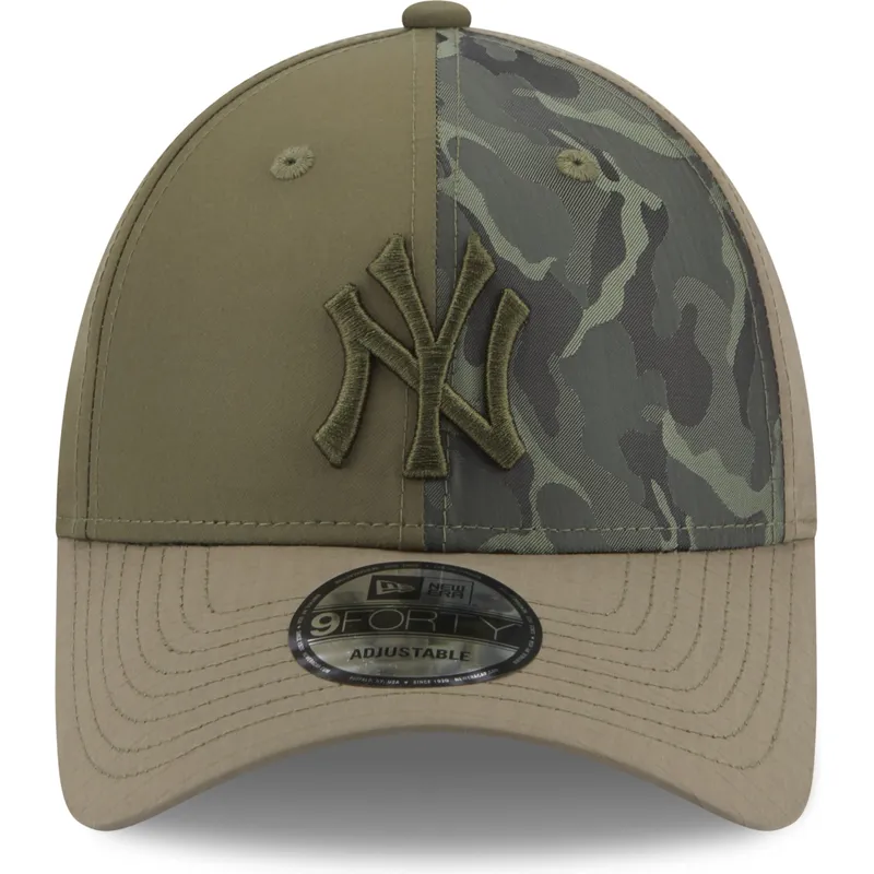 petten-gebogen-groen-verstelbaar-9forty-multi-texture-van-new-york-yankees-mlb-van-new-era
