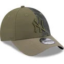 petten-gebogen-groen-verstelbaar-9forty-multi-texture-van-new-york-yankees-mlb-van-new-era