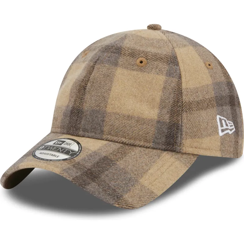 petten-gebogen-bruin-verstelbaar-9twenty-check-van-new-era