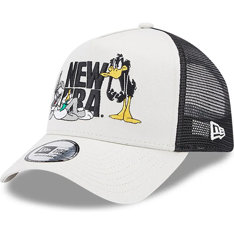 petten-gebogen-beige-snapback-a-frame-van-bugs-bunny-y-pato-lucas-looney-tunes-van-new-era