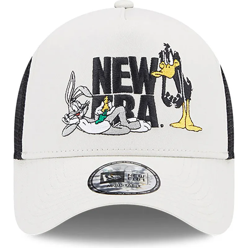 petten-gebogen-beige-snapback-a-frame-van-bugs-bunny-y-pato-lucas-looney-tunes-van-new-era
