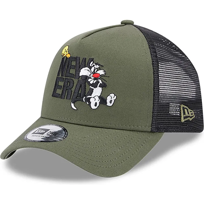 petten-gebogen-groen-snapback-a-frame-van-piolin-y-silvestre-looney-tunes-van-new-era