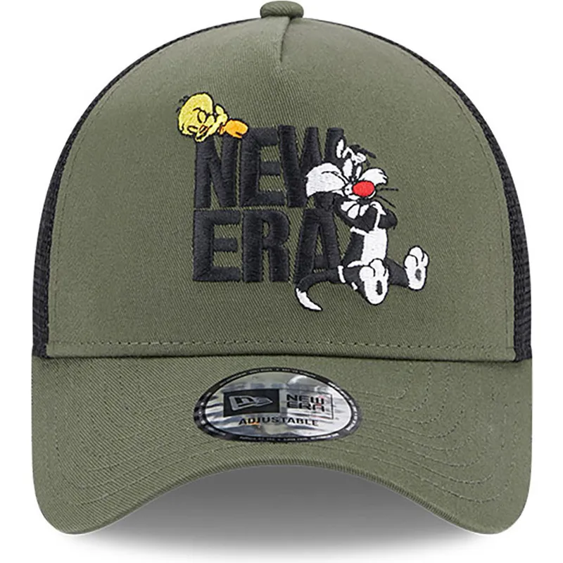 petten-gebogen-groen-snapback-a-frame-van-piolin-y-silvestre-looney-tunes-van-new-era