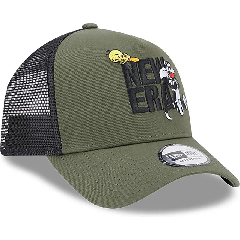 petten-gebogen-groen-snapback-a-frame-van-piolin-y-silvestre-looney-tunes-van-new-era