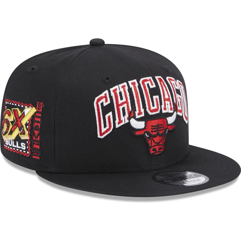 petten-plat-zwart-snapback-9fifty-patch-van-chicago-bulls-nba-van-new-era