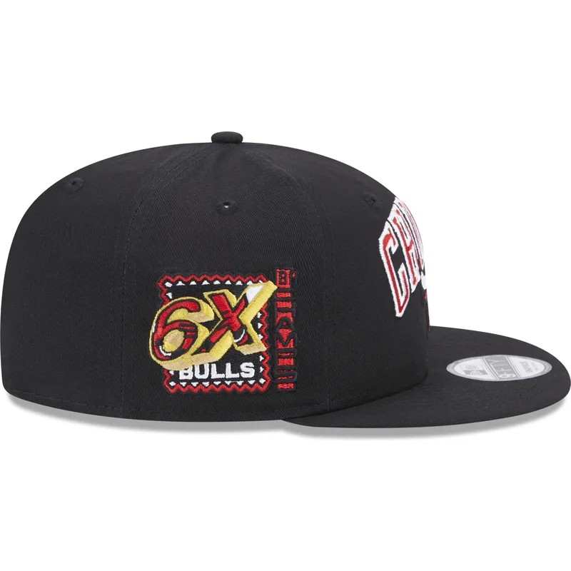 petten-plat-zwart-snapback-9fifty-patch-van-chicago-bulls-nba-van-new-era