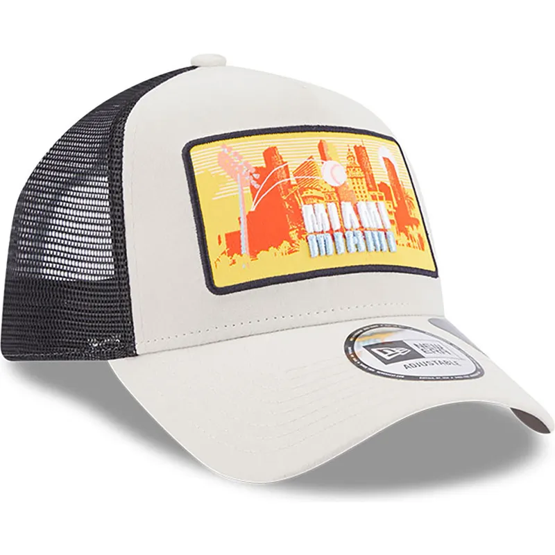 petten-gebogen-beige-snapback-a-frame-repreve-license-plate-van-miami-van-new-era