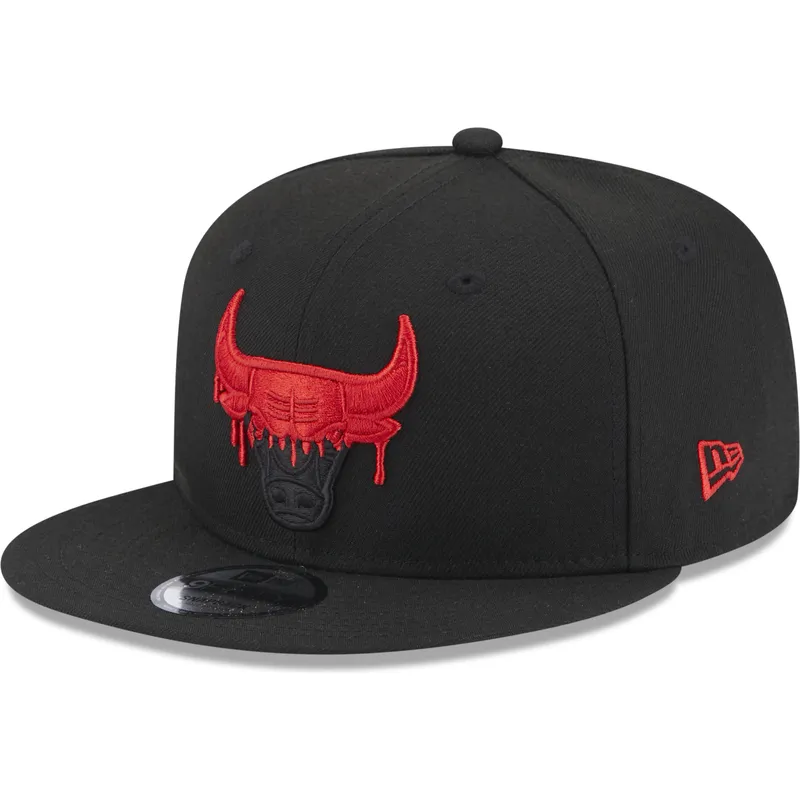 petten-plat-zwart-snapback-9fifty-team-drip-van-chicago-bulls-nba-van-new-era