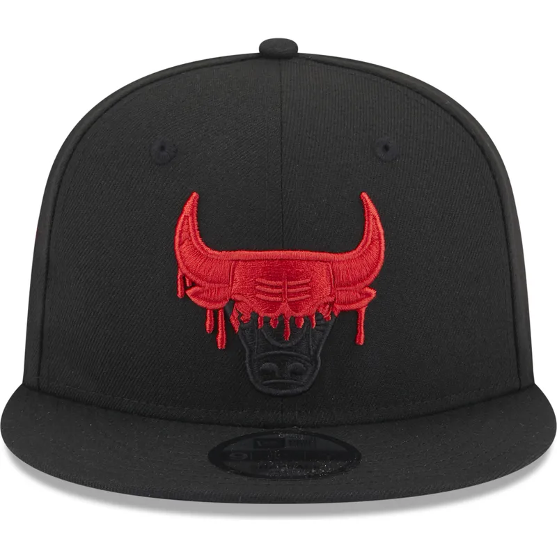 petten-plat-zwart-snapback-9fifty-team-drip-van-chicago-bulls-nba-van-new-era