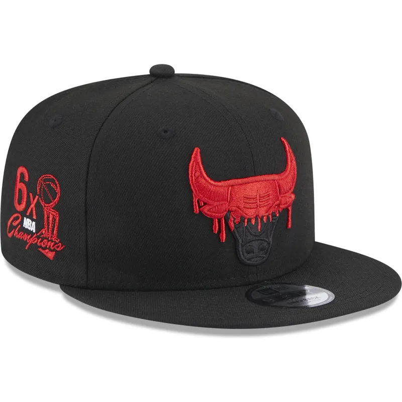 petten-plat-zwart-snapback-9fifty-team-drip-van-chicago-bulls-nba-van-new-era