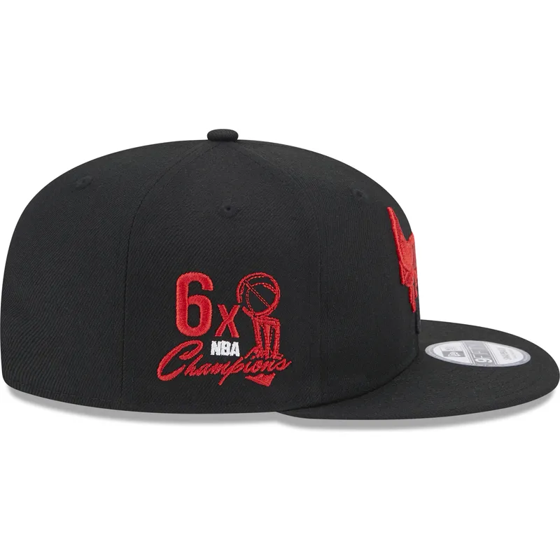 petten-plat-zwart-snapback-9fifty-team-drip-van-chicago-bulls-nba-van-new-era