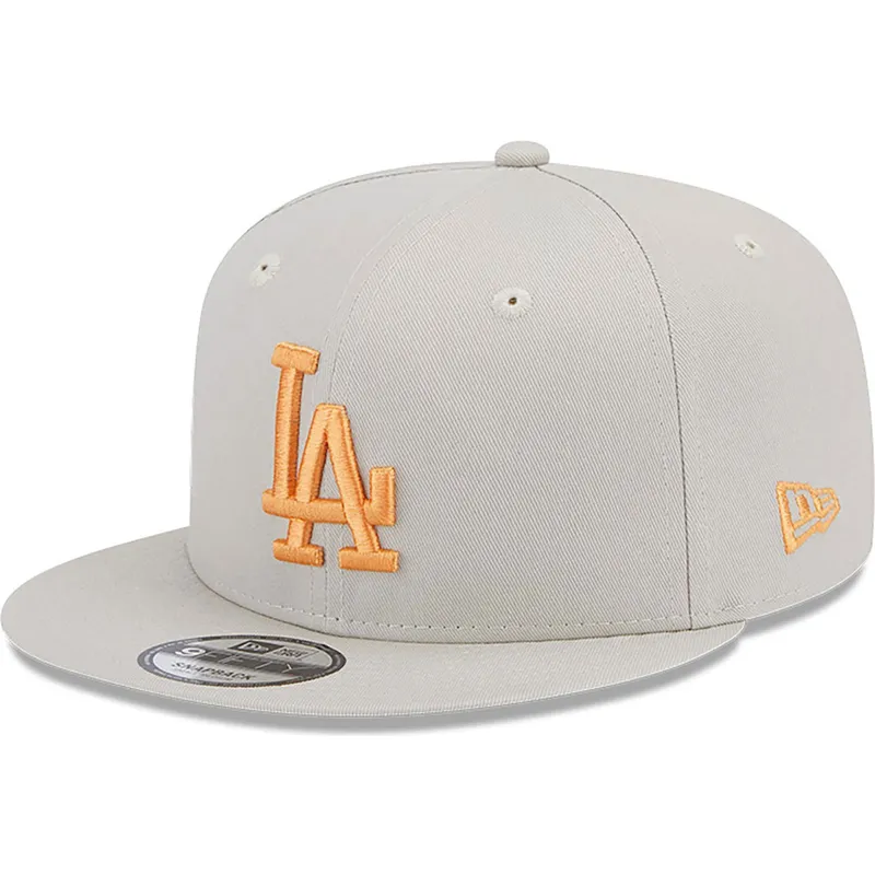 petten-plat-beige-snapback-9fifty-side-patch-van-los-angeles-dodgers-mlb-van-new-era