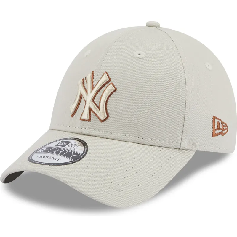 petten-gebogen-beige-verstelbaar-9forty-team-outline-van-new-york-yankees-mlb-van-new-era