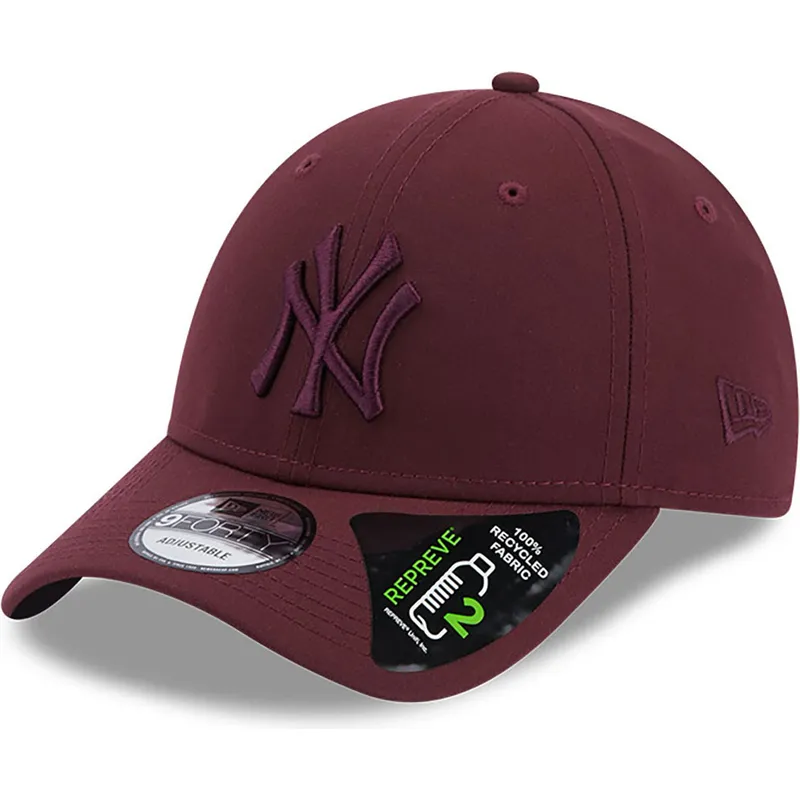 petten-gebogen-rood-verstelbaar-9forty-repreve-van-new-york-yankees-mlb-van-new-era