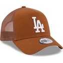 petten-gebogen-bruin-snapback-a-frame-league-essential-van-los-angeles-dodgers-mlb-van-new-era