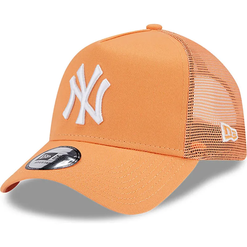 petten-gebogen-oranje-snapback-a-frame-league-essential-van-new-york-yankees-mlb-van-new-era