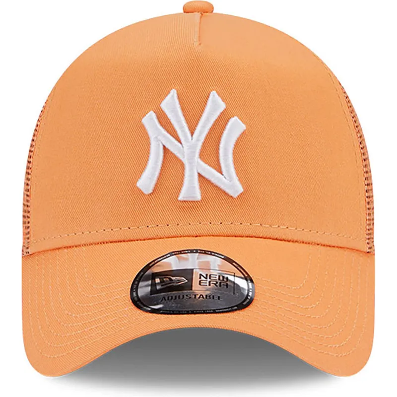 petten-gebogen-oranje-snapback-a-frame-league-essential-van-new-york-yankees-mlb-van-new-era