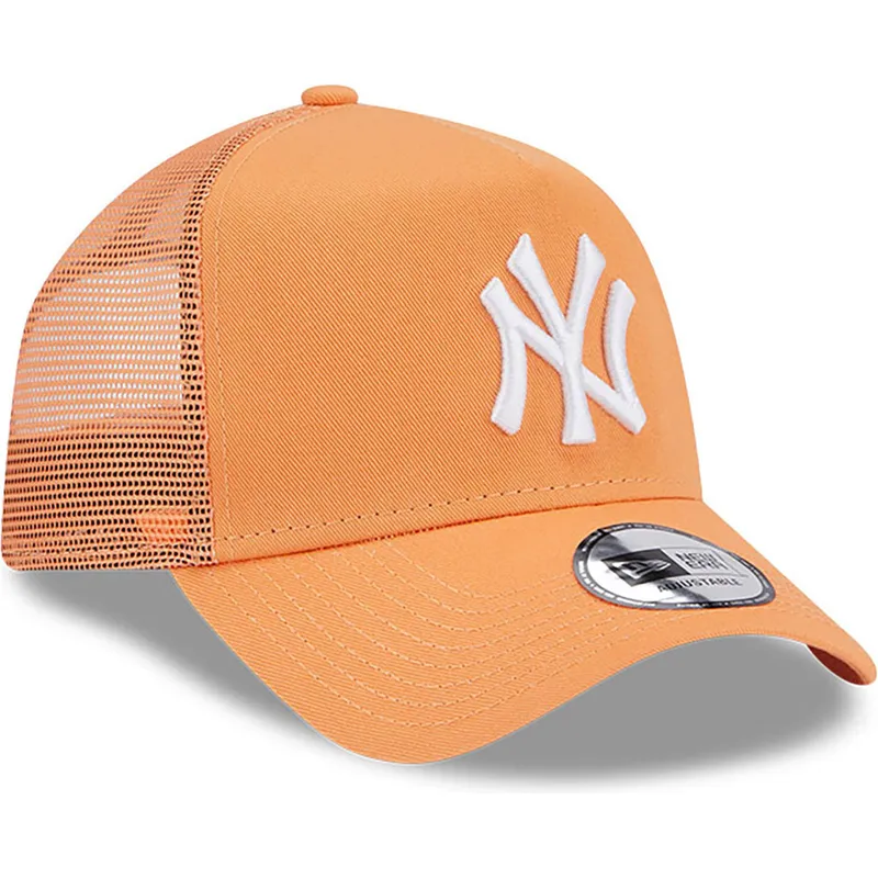 petten-gebogen-oranje-snapback-a-frame-league-essential-van-new-york-yankees-mlb-van-new-era
