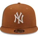 petten-plat-bruin-snapback-9fifty-league-essential-van-new-york-yankees-mlb-van-new-era